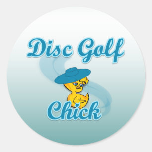 Disc Golf Chick #3 Ronde Sticker