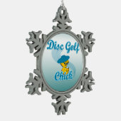 Disc Golf Chick #3 Tin Sneeuwvlok Ornament (Links)