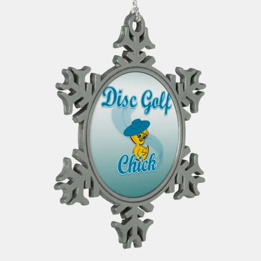 Disc Golf Chick #3 Tin Sneeuwvlok Ornament (Links)