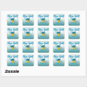 Disc Golf Chick #3 Vierkante Sticker (Vel)