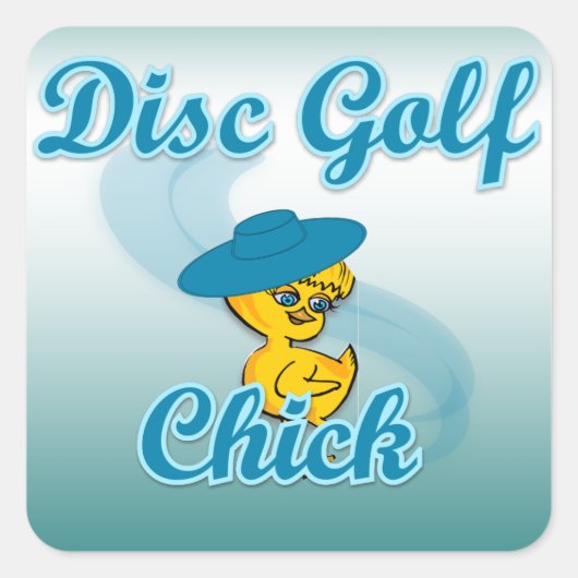 Disc Golf Chick #3 Vierkante Sticker (Voorkant)