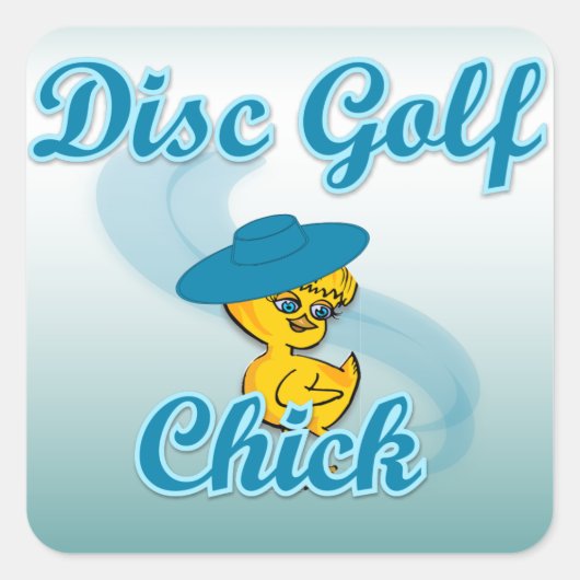 Disc Golf Chick #3 Vierkante Sticker (Voorkant)
