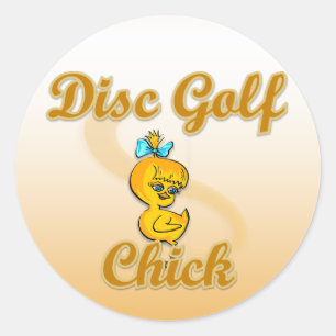 Disc Golf Chick Ronde Sticker