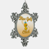 Disc Golf Chick Tin Sneeuwvlok Ornament (Links)