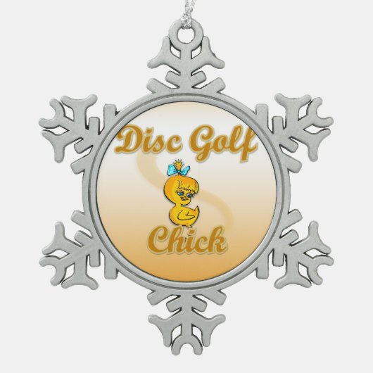 Disc Golf Chick Tin Sneeuwvlok Ornament (Voorkant)