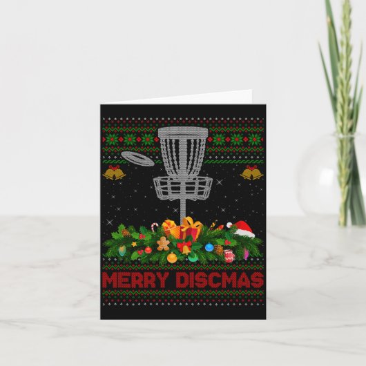 Disc Golf Christmas Pajamas Ugly Xmas Sweaters Mer Kaart (Voorkant)