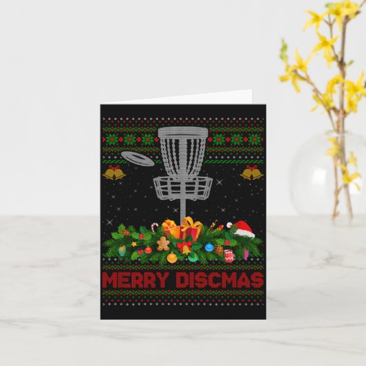 Disc Golf Christmas Pajamas Ugly Xmas Sweaters Mer Kaart (Gele Bloem)