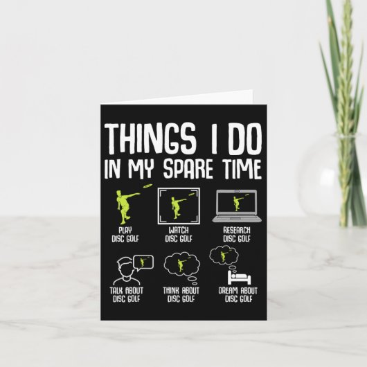Disc golf dingen die ik doe in mijn vrije tijd fri kaart (Voorkant)