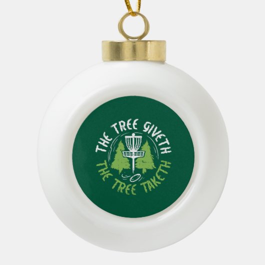 Disc Golf Disc Golf Speler Cadeau Keramische Bal Ornament (Voorkant)