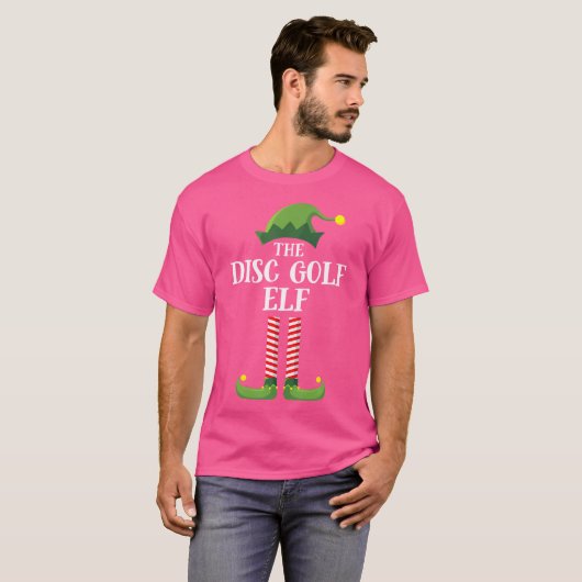 Disc Golf Elf Matching Family Group Christmas Part T-shirt (Voorkant volledig)