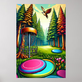 Disc Golf en Eagle thema Poster