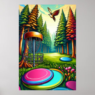 Disc Golf en Eagle thema Poster