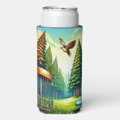 Disc Golf en Eagle thema Seltzer Blikjeskoeler (Seltzer Achterkant)