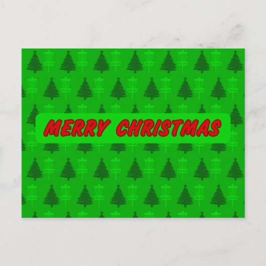 Disc-golf- en kerstkaart uitnodiging briefkaart (Voorkant)