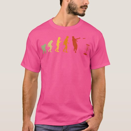 Disc Golf Evolutie Grappige Frolf Golf Mand T-shirt (Voorkant)