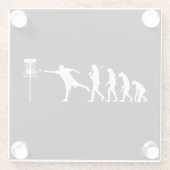 Disc Golf Evolution Disc Golf Gifts Glazen Onderzetter (Achterkant)