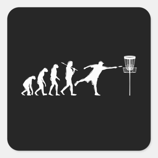 Disc Golf Evolution Disc Golf Gifts Vierkante Sticker (Voorkant)