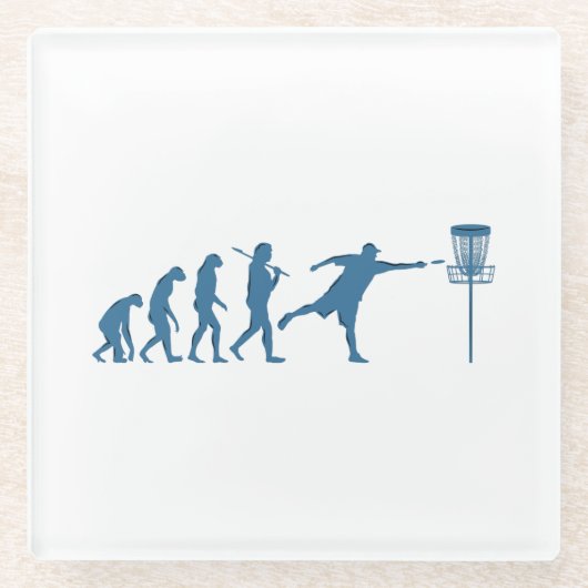 Disc Golf Evolution - Leuk cadeau voor Disc Golfer Glazen Onderzetter (Voorkant)
