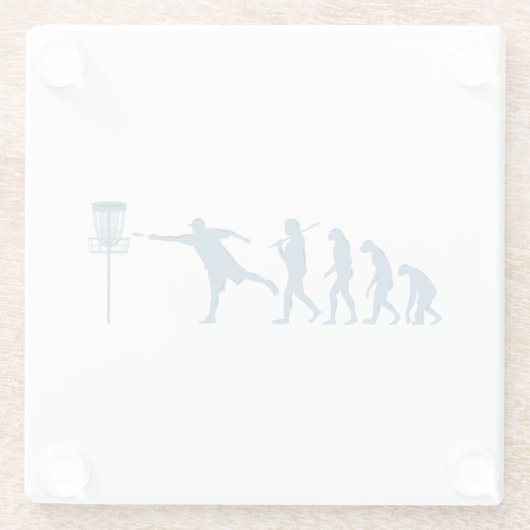 Disc Golf Evolution - Leuk cadeau voor Disc Golfer Glazen Onderzetter (Achterkant)