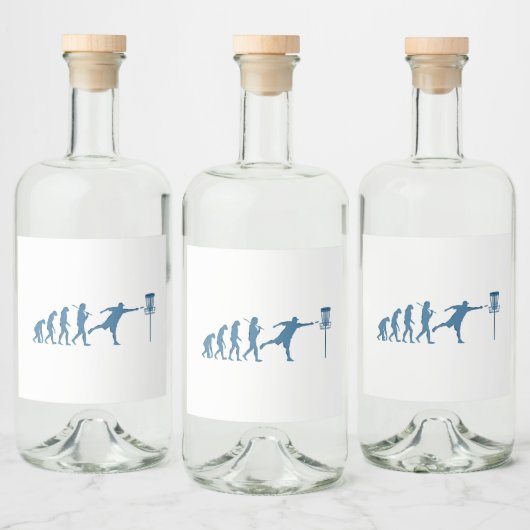 Disc Golf Evolution - Leuk cadeau voor Disc Golfer Likeurfles Etiket (Flessen)