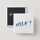 Disc Golf Evolution - Leuk cadeau voor Disc Golfer Vierkante Button 5,1 Cm (Voorkant /achterkant)