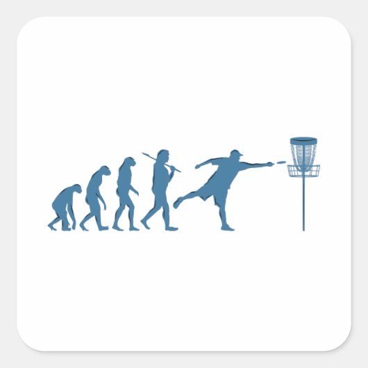 Disc Golf Evolution - Leuk cadeau voor Disc Golfer Vierkante Sticker (Voorkant)