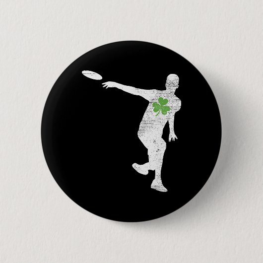 Disc Golf Fans Groene Shamrock Blad St Patricks D Ronde Button 5,7 Cm (Voorkant)