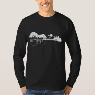 Disc Golf Flying Disk Golf Sunset Guitar T-shirt
