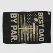 Disc Golf Frisbee Best Dad Par Camo US flag Golfer Golfhanddoek (Horizontaal)