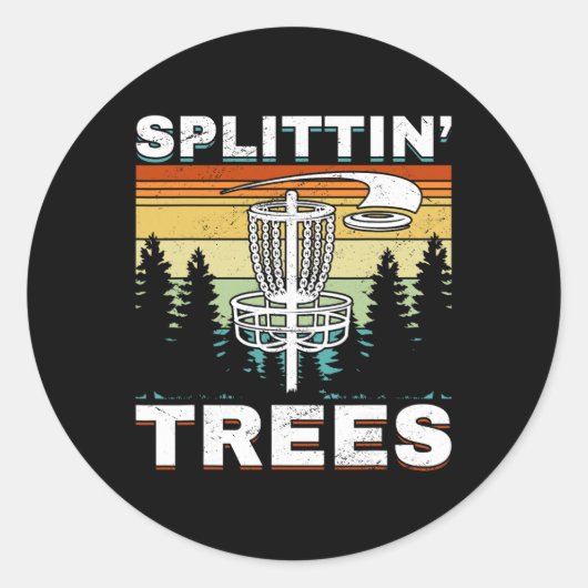 Disc Golf Frisbee Golf Bomen splijten  Ronde Sticker (Voorkant)