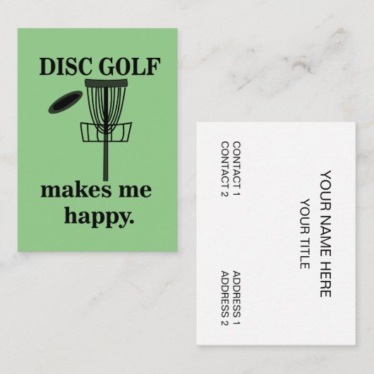 Disc Golf Frisbee Sport Golfer Disc Golf Visitekaartje (Voorkant / Achterkant)