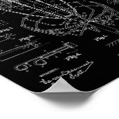 Disc Golf Frolf Frisbee Schets Antieke Octrooi Tek Poster (Hoek)