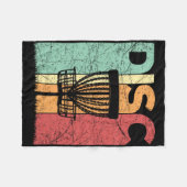 Disc Golf  Frolf Retro Disc Golf Player Fleece Deken (Voorkant (Horizontaal))