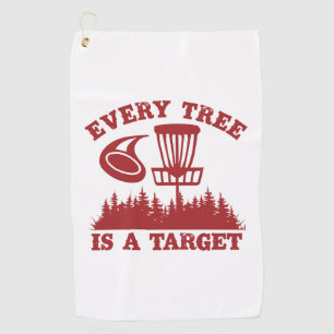 Disc Golf Funny Elke boom is een doelwit Golfhanddoek