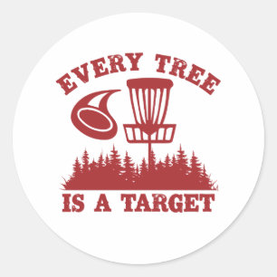 Disc Golf Funny Elke boom is een doelwit Ronde Sticker