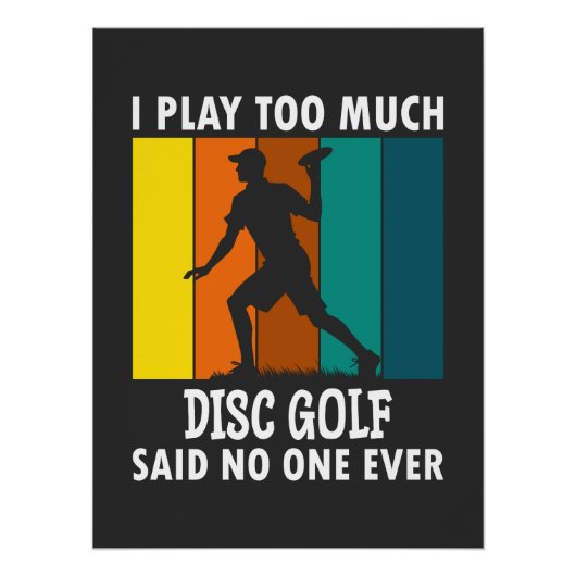 Disc Golf Funny Gezegde Retro Disc Golf Perfect Poster (Voorkant)