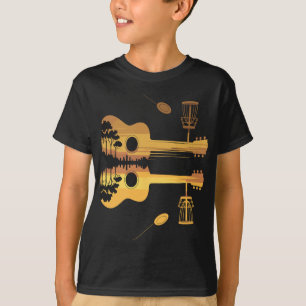Disc Golf Gitaar Zonsondergang Natuur Reflectie Sp T-shirt