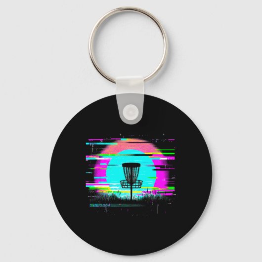 Disc Golf Glitch - Vintage Disc Golf Liefhebber  Sleutelhanger (Voorkant)