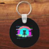 Disc Golf Glitch - Vintage Disc Golf Liefhebber  Sleutelhanger (Voorkant)