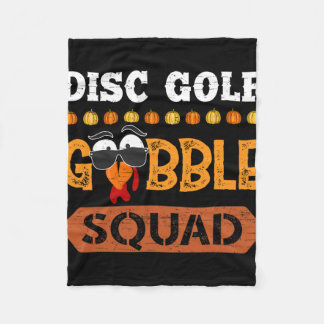 Disc Golf Gobble Squad Kalkoen Thanksgiving Golfer Fleece Deken