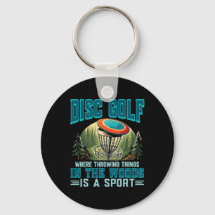 Disc golf gooien dingen is een sport disc golfer sleutelhanger