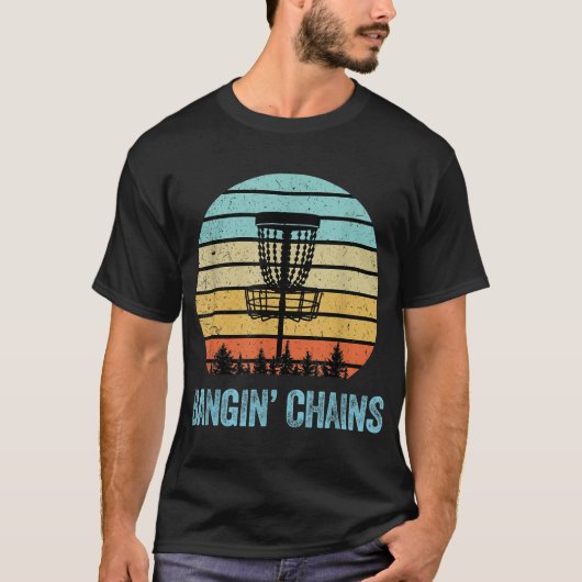 Disc Golf Grappige Banging Chains Retro Disc Golf T-shirt (Voorkant)