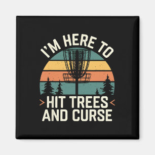 Disc Golf Grappige Hit Bomen En Vervloek Retro Dis Magneet