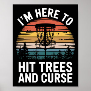 Disc Golf Grappige Hit Bomen En Vervloek Retro Dis Poster