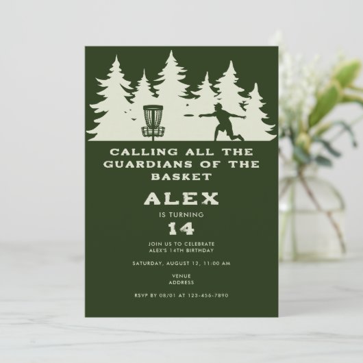 Disc Golf Guardians van de Schijf Verjaardagsfeest Kaart (Staand voorkant)