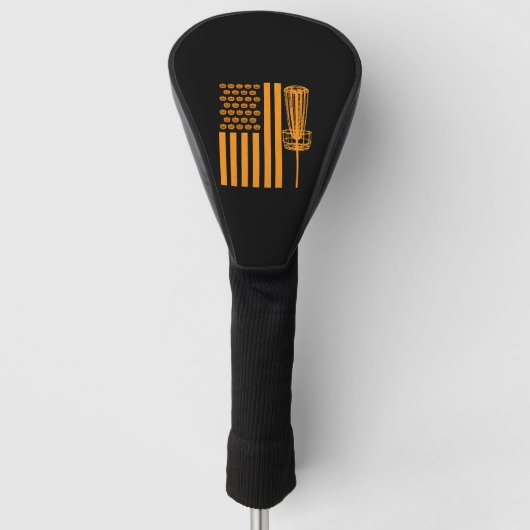 Disc Golf Halloween USA VLAG Voor DISCGOLF SPELER Golfheadcover (Voorkant)