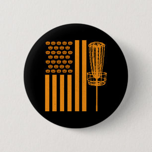 Disc Golf Halloween USA VLAG Voor DISCGOLF SPELER Ronde Button 5,7 Cm