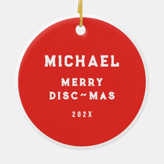 Disc Golf Holiday Gift Keramisch Ornament (Achterkant)