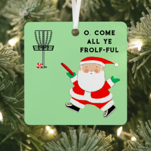 Disc Golf Holiday Gift Metalen Ornament