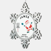 Disc Golf Holiday Gift Tin Sneeuwvlok Ornament (Rechts)